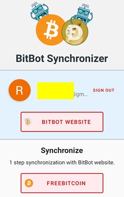 FreeBitco in BitBot Synchronizer login