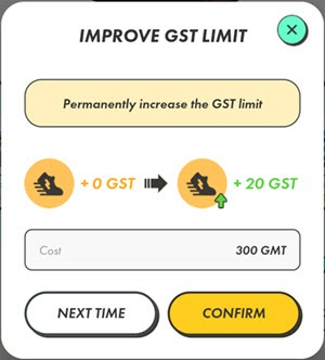 Stepn - Navýšení GST limitu