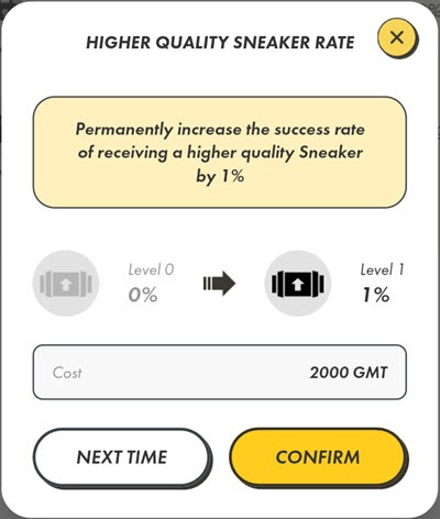 Stepn Higher Quality Sneaker Rate - Zvýšení šance získat sneaker lepší Quality o 1%