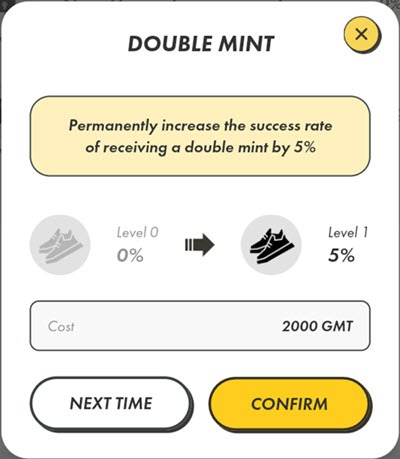Stepn Double mint - zvýšit svoje šance o 5%